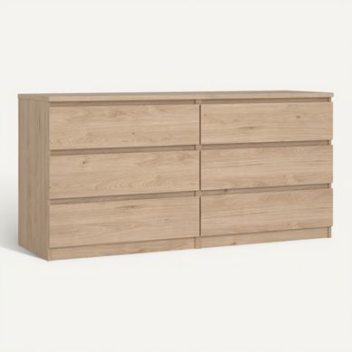 Commode 2X3 tiroirs BEST imitation chêne HL vue 3/4