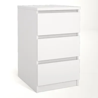 Demi commode 3 tiroirs BEST blanc mat Demi commode 3 tiroirs BEST blanc mat vue 3/4