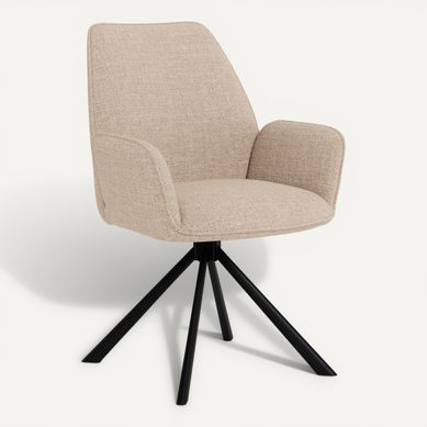 Fauteuil pivotant GLENDA Beige Fauteuil pivotant GLENDA Beige vue 3/4
