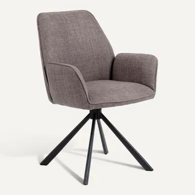 Fauteuil pivotant GLENDA Gris Fauteuil pivotant GLENDA Gris vue 3/4