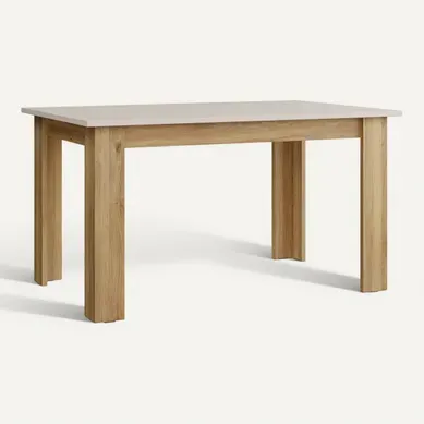 Table extensible L. 140/180 cm UNIK Imitation chêne / grège Table extensible L. 140/180 cm UNIK Imitation chêne / grège vue 3/4