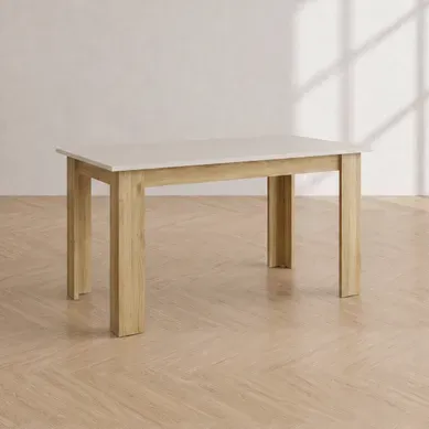 Table extensible L. 140/180 cm UNIK Imitation chêne / grège