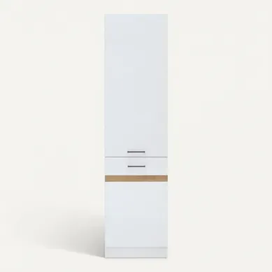 Junona Colonne De Cuisine 2 Portes - Ouverture Gauche - L 50 X H 196 X P 46 Cm - Blanc Brillant