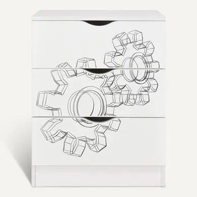 Commode Blanche Avec Les Tiroirs Roma - Rouages Commode Blanche Avec Les Tiroirs Roma - Rouages