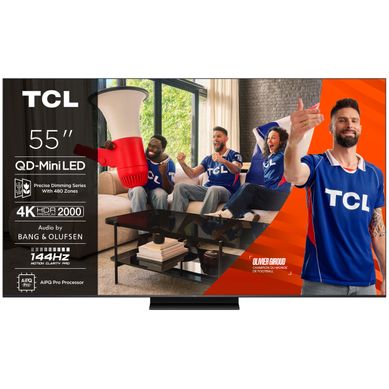 Téléviseur MiniLED 55'' 140 cm TCL 55MQLED80K vue de face