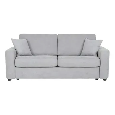 Canapé convertible 3 places pack Dreaméa NICARAGUA tissu Bergamo gris clair vue de face
