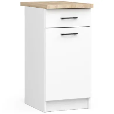 Meuble De Cuisine Bas S40 Oliwia Modulable Blanc 40 Cm 1 Porte 1 Tiroir Façade Blanche 2 Étagères Meuble De Cuisine Bas S40 Oliwia Modulable Blanc 40 Cm 1 Porte 1 Tiroir Façade Blanche 2 Étagères