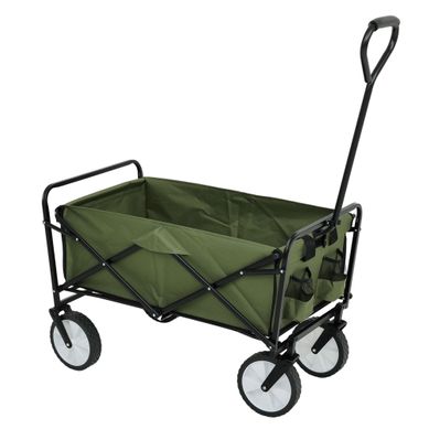Chariot Pliant De Plage Avec Roues En Plastique Et Capacité De Charge Maximale De 120 Kg En Vert Chariot Pliant De Plage Avec Roues En Plastique Et Capacité De Charge Maximale De 120 Kg En Vert