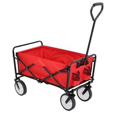 Chariot Pliable De Plage Avec Roues En Plastique Et Charge Maximale De 120 Kg En Rouge Chariot Pliable De Plage Avec Roues En Plastique Et Charge Maximale De 120 Kg En Rouge