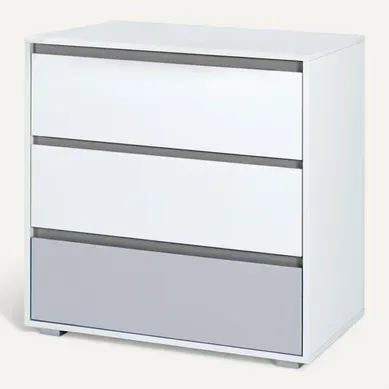 Dalia Commode 3 Tiroirs Coulissants Style Urbain Blanc Dalia Commode 3 Tiroirs Coulissants Style Urbain Blanc