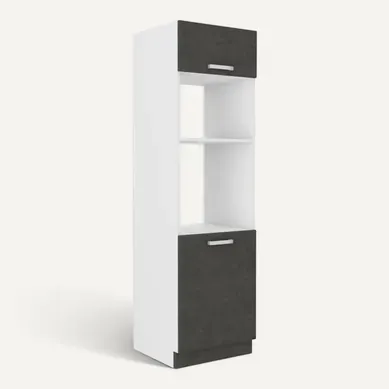 Meuble Colonne Four 2 Portes Battantes - Gris - L 60 X P 57 X H 210 Cm - Lassen