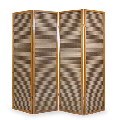 Paravent En Bois Brun Avec Bambou De 4 Pans Paravent En Bois Brun Avec Bambou De 4 Pans
