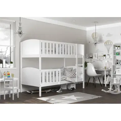 Lit Superposé Tom 90x190 Blanc - Blanc Lit Superposé Tom 90x190 Blanc - Blanc