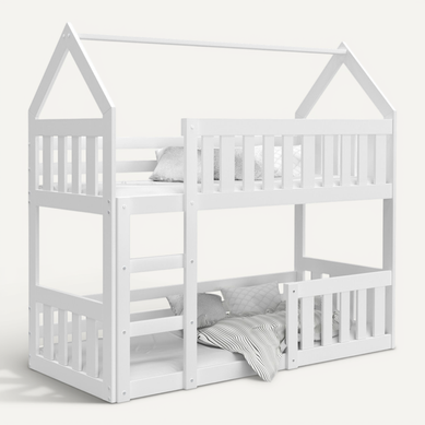 Lit Superposé Cabane Mini 90x190 Blanc - Blanc Lit Superposé Cabane Mini 90x190 Blanc - Blanc