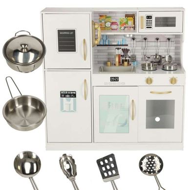 Cuisine Pour Enfant En Bois Avec Réfrigérateur Liste De Courses LED Lumière + Accessoires 80cm Cuisine Pour Enfant En Bois Avec Réfrigérateur Liste De Courses LED Lumière + Accessoires 80cm