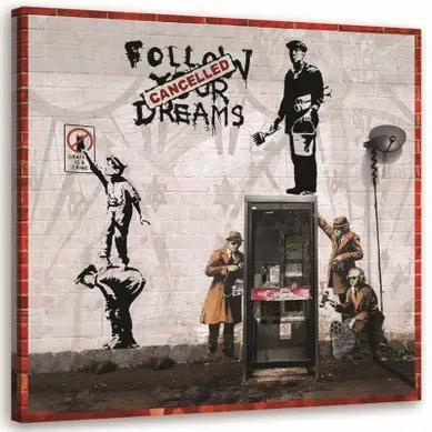 Tableau Banksy Graffiti Collection D'œuvres 60 X 60 Cm Rouge Tableau Banksy Graffiti Collection D'œuvres 60 X 60 Cm Rouge