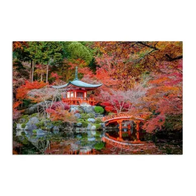 Tableau Jardin À La Japonaise 50 X 70 Cm Rouge Tableau Jardin À La Japonaise 50 X 70 Cm Rouge