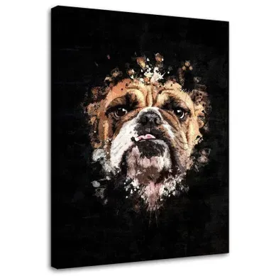 Tableau Bulldog Anglais 40 X 60 Cm Noir Tableau Bulldog Anglais 40 X 60 Cm Noir
