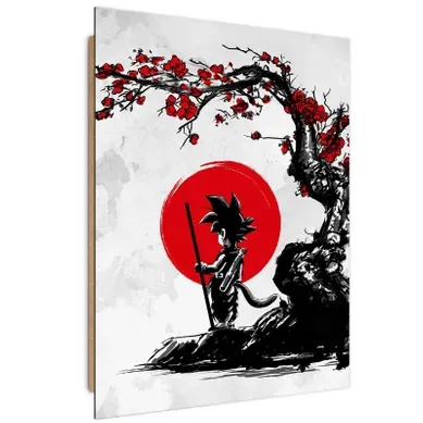 Tableau Bois Dragon Ball Son Goku Sous Un Cerisier I 60 X 90 Cm Rouge Tableau Bois Dragon Ball Son Goku Sous Un Cerisier I 60 X 90 Cm Rouge