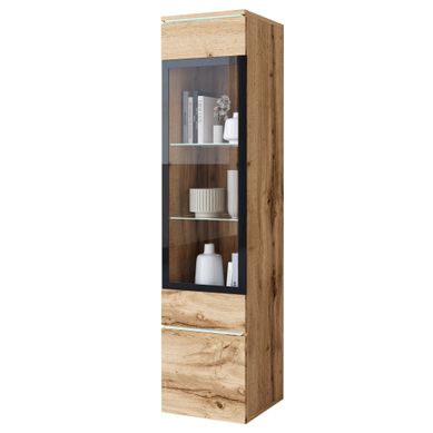Vitrine Haute Moderne Avec Vitrage Et éclairage LED Bois Vitrine Haute Moderne Avec Vitrage Et éclairage LED Bois