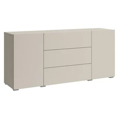 Commode Moderne 150 Cm Sur Pieds, 3 Tiroirs Et 2 Placards, Cachemire Mat Commode Moderne 150 Cm Sur Pieds, 3 Tiroirs Et 2 Placards, Cachemire Mat