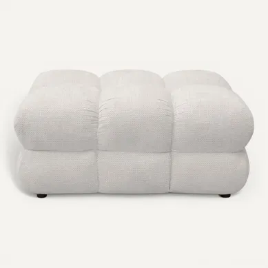 Pouf CAPSIO tissu blanc cassé Pouf CAPSIO tissu blanc cassé vue de face