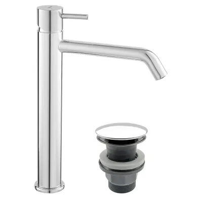 Ciriculus XL Robinet Mitigeur Haut Chrome Brillant + Bonde