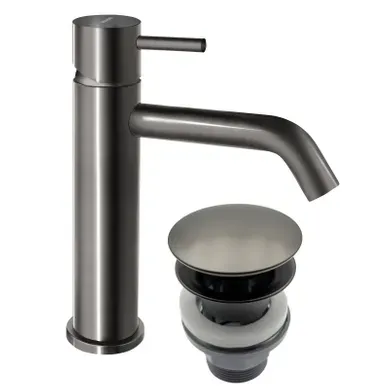 Ciriculus Robinet Mitigeur Gris Brossé + Bonde