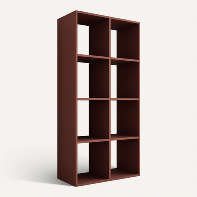 Bibliothèque à 8 Compartiments, Couleur : Rouge Brique, 147 × 74 × 30 Cm, Verticale Ou Horizontale Bibliothèque à 8 Compartiments, Couleur : Rouge Brique, 147 × 74 × 30 Cm, Verticale Ou Horizontale