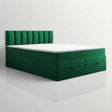 Ensemble 140x200 Cm Gusto Rangement Matelas Ressorts Ensachés Et Surmatelas En Velours Vert Ensemble 140x200 Cm Gusto Rangement Matelas Ressorts Ensachés Et Surmatelas En Velours Vert