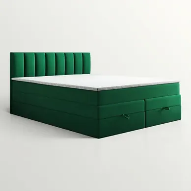 Ensemble 160x200 Cm Gusto Rangement Matelas Ressorts Ensachés Et Surmatelas En Velours Vert Ensemble 160x200 Cm Gusto Rangement Matelas Ressorts Ensachés Et Surmatelas En Velours Vert