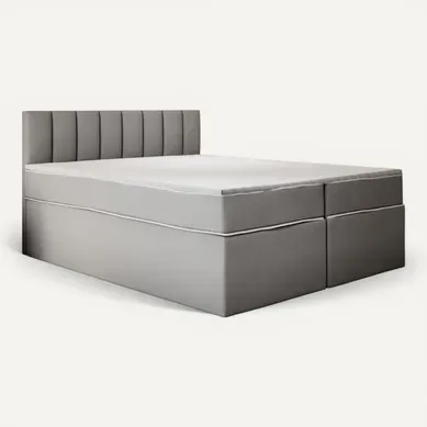 Lit Adulte 200x200 Cm Miami Matelas Ressorts Ensachés Et Surmatelas à Mémoire Velours Gris Clair Lit Adulte 200x200 Cm Miami Matelas Ressorts Ensachés Et Surmatelas à Mémoire Velours Gris Clair