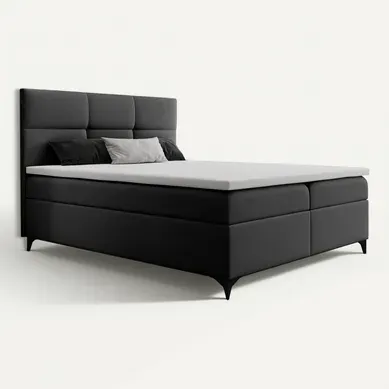 Lit Boxspring 200x200 Cm Limba Matelas Ressorts Intégrés, Rangement, Surmatelas Velours Gris Foncé Lit Boxspring 200x200 Cm Limba Matelas Ressorts Intégrés, Rangement, Surmatelas Velours Gris Foncé