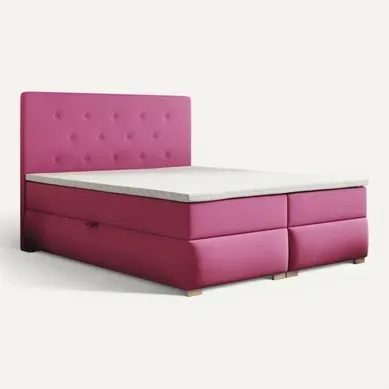 Lit Adulte 200x200 Cm Lupin Avec Matelas Ressorts Intégrés, Rangement, Surmatelas En Velours Rose Lit Adulte 200x200 Cm Lupin Avec Matelas Ressorts Intégrés, Rangement, Surmatelas En Velours Rose