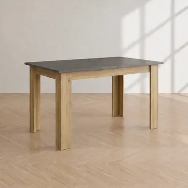 Table extensible L. 140/180 cm UNIK Imitation chêne / béton