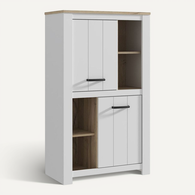 Forte Elara Erxs413 - Armoire 2 Portes 4 Niches 147 Cm Blanc/chêne - Forte Forte Elara Erxs413 - Armoire 2 Portes 4 Niches 147 Cm Blanc/chêne - Forte