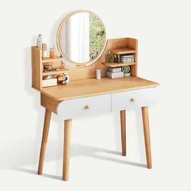 Coiffeuse Avec Miroir De Maquillage, Grande, En Bois, Style Scandinave, 120 Cm Coiffeuse Avec Miroir De Maquillage, Grande, En Bois, Style Scandinave, 120 Cm