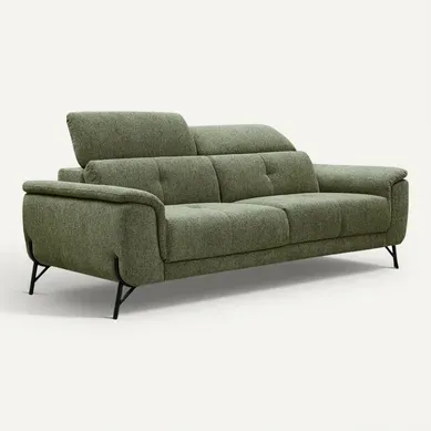 Canapé Droit 3 Places XXL Avena, Tissu Vert