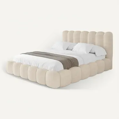 Lit Tapissé Avec Un Coffre De Rangement - Sena 160x200 Beige