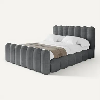 Lit Tapissé Avec Un Coffre De Rangement - Sora-z 120x200 Cm Gris