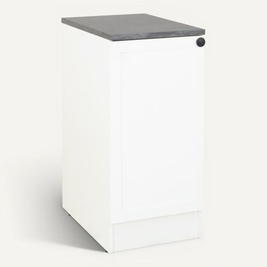 Bas 40 cm 1 porte ELSA blanc Bas 40 cm 1 porte ELSA blanc vue 3/4