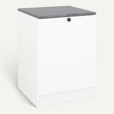 Bas 60 cm 1 porte ELSA blanc Bas 60 cm 1 porte ELSA blanc vue 3/4