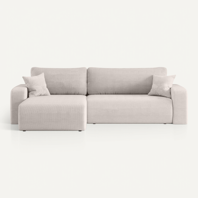 Canapé D’angle Réversible Pianioo XL Convertible – Velours Côtelé Blanc Coffre Gauche/droite Canapé D’angle Réversible Pianioo XL Convertible – Velours Côtelé Blanc Coffre Gauche/droite