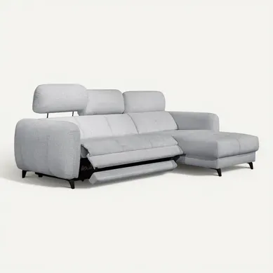 Sven Canapé D'angle Droit 3 Pl, Relax Xl, Appuis-tête Réglables; Gris Clair Sven Canapé D'angle Droit 3 Pl, Relax Xl, Appuis-tête Réglables; Gris Clair