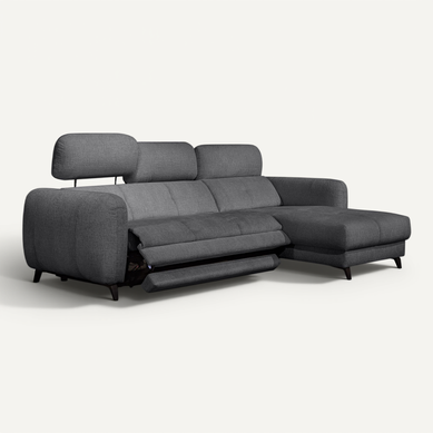 Sven Canapé D'angle Droit 3 Pl, Relax Xl, Appuis-tête Réglables ; Gris Foncé Sven Canapé D'angle Droit 3 Pl, Relax Xl, Appuis-tête Réglables ; Gris Foncé