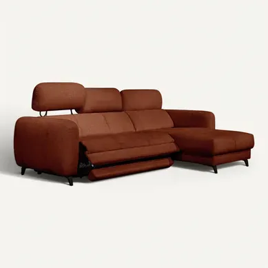 Sven Canapé D'angle Droit 3 Pl, Relax Xl, Appuis-tête Réglables ; Orange Foncé Sven Canapé D'angle Droit 3 Pl, Relax Xl, Appuis-tête Réglables ; Orange Foncé