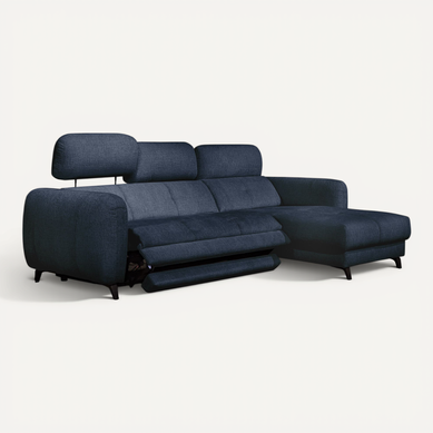 Sven Canapé D'angle Droit 3 Pl, Relax Xl, Appuis-tête Réglables ; Bleu Marine Sven Canapé D'angle Droit 3 Pl, Relax Xl, Appuis-tête Réglables ; Bleu Marine