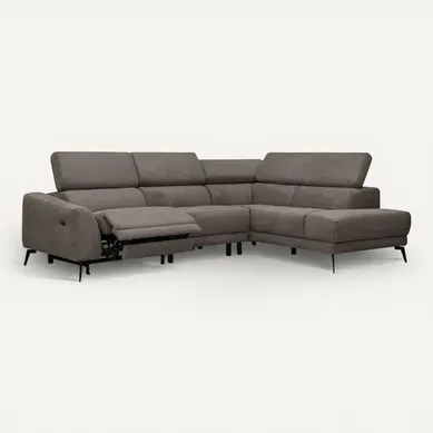 Lars Canapé D'angle Droit 5 Pl, 1 Relax, Appuis-tête Réglables ; Taupe Lars Canapé D'angle Droit 5 Pl, 1 Relax, Appuis-tête Réglables ; Taupe