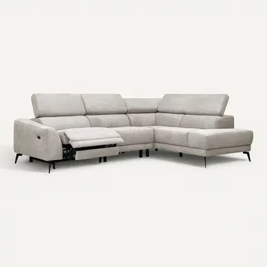 Lars Canapé D'angle Droit 5 Pl, 1 Relax, Appuis-tête Réglables ; Beige Lars Canapé D'angle Droit 5 Pl, 1 Relax, Appuis-tête Réglables ; Beige