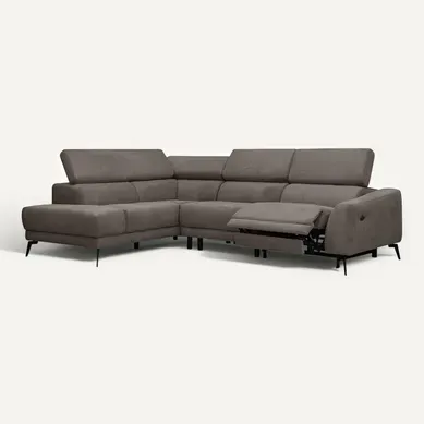 Lars Canapé D'angle Gauche 5 Pl, 1 Relax, Appuis-tête Réglables ; Taupe Lars Canapé D'angle Gauche 5 Pl, 1 Relax, Appuis-tête Réglables ; Taupe